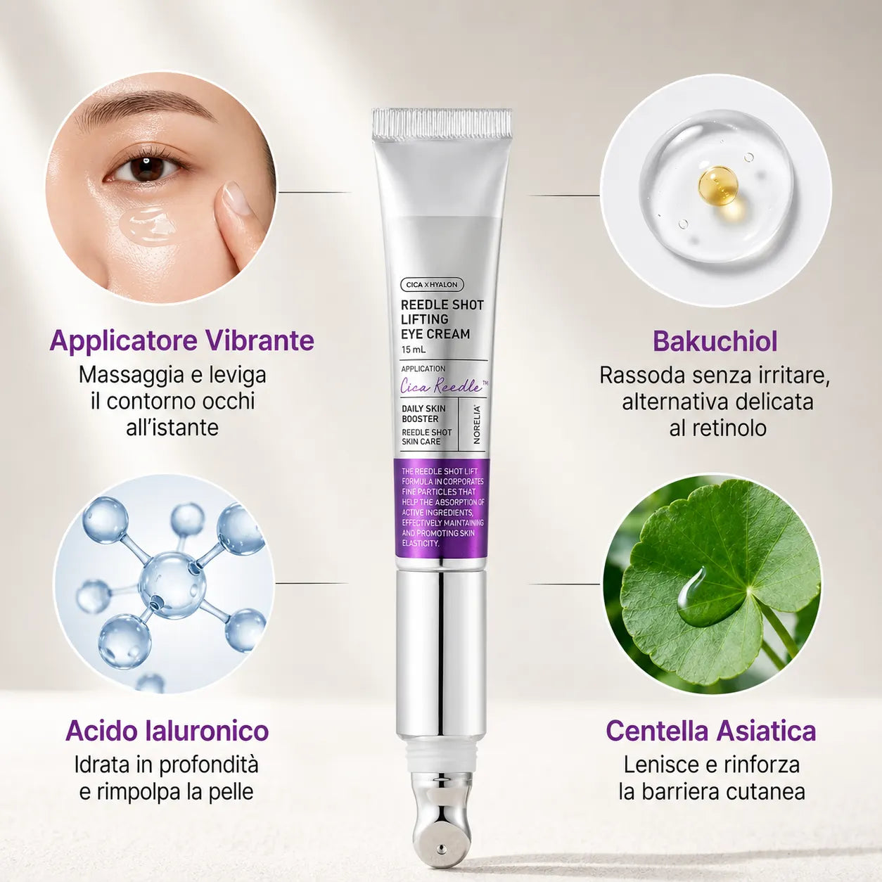 Crema Vibrante K-Beauty per Occhiaie, Borse e Rughe