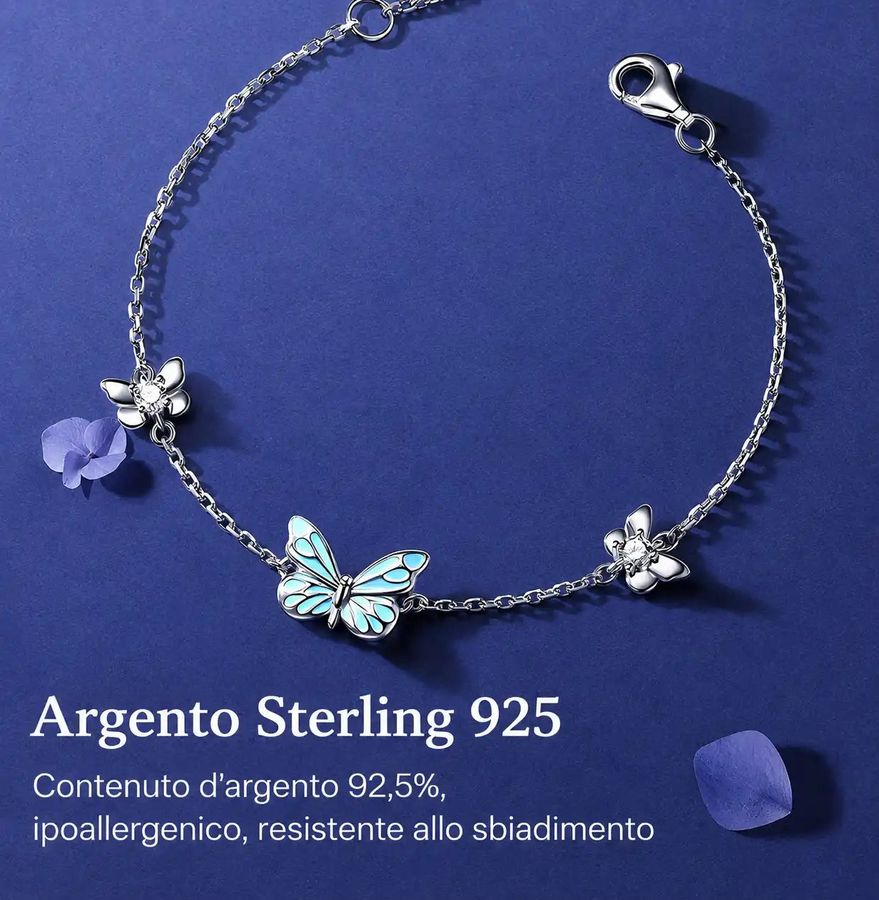 Bracciale Farfalla Blu Rinascita Luminosa