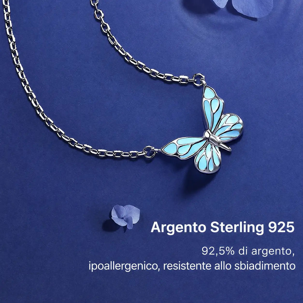 Collana Farfalla Blu Rinascita Luminosa