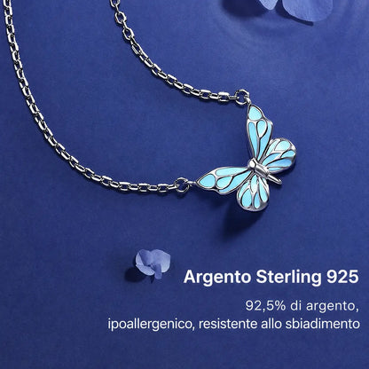 Collana Farfalla Blu Rinascita Luminosa