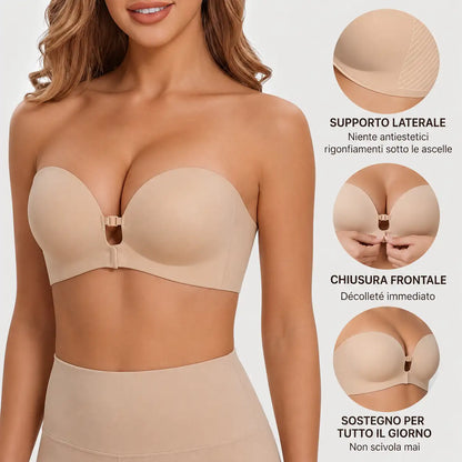 Reggiseno Invisibile Senza Spalline, Effetto Push-Up Antiscivolo