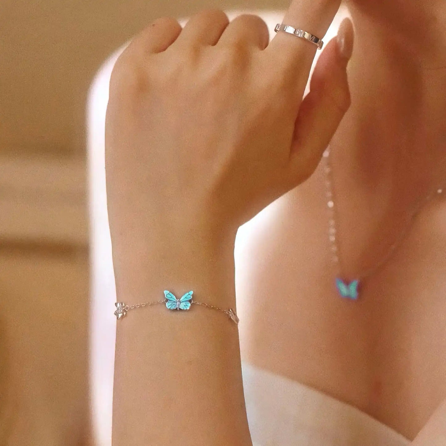 Bracciale Farfalla Blu Rinascita Luminosa