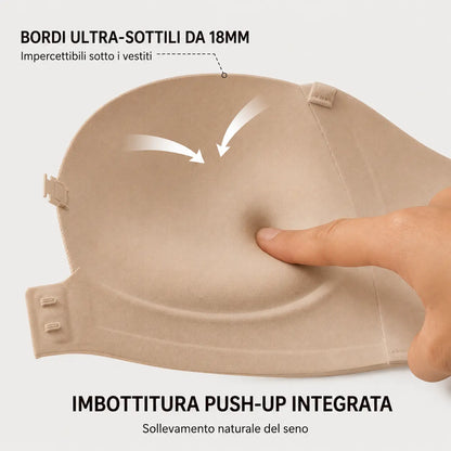 Reggiseno Invisibile Senza Spalline, Effetto Push-Up Antiscivolo
