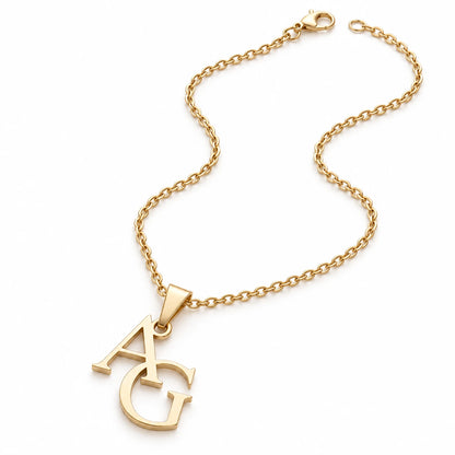 Collana con 2 iniziali intrecciate