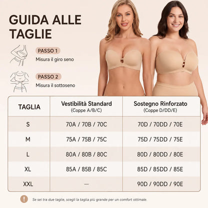 Reggiseno Invisibile Senza Spalline, Effetto Push-Up Antiscivolo
