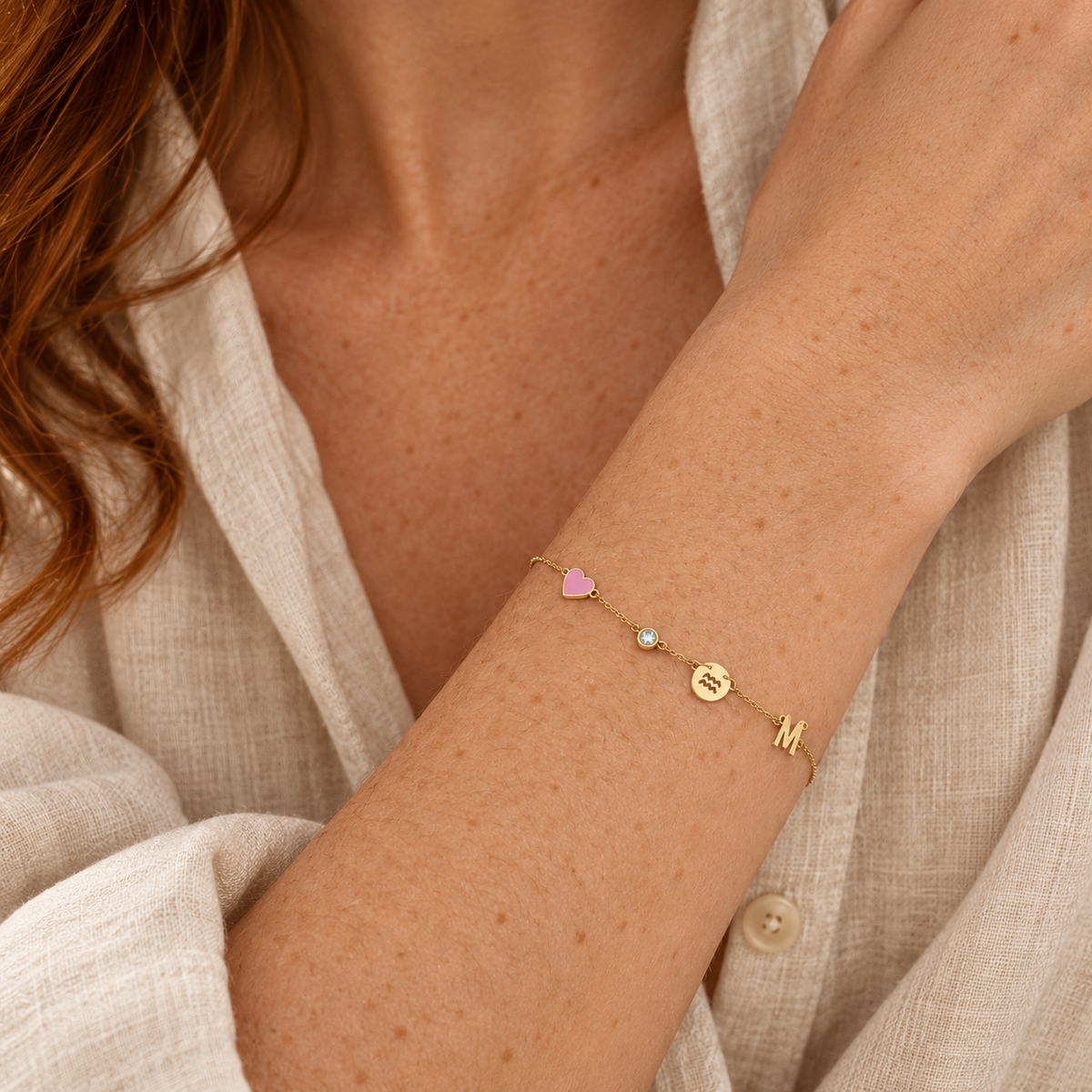 Bracciale Cuore Personalizzato indossato