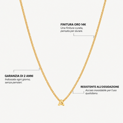 Finitura oro 14K, garanzia di 2 anni e materiali