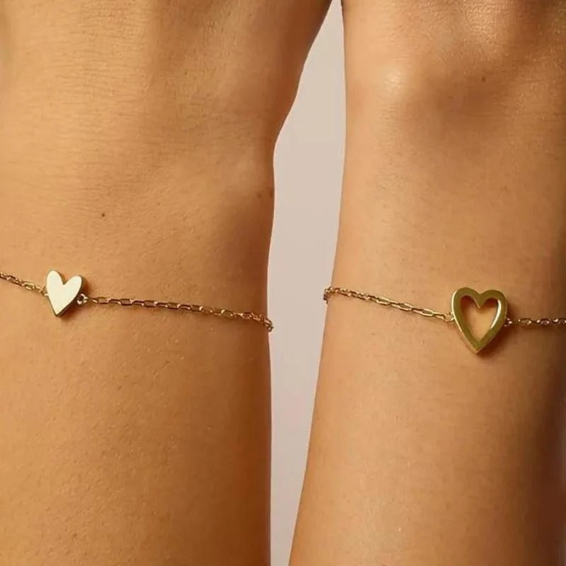 Bracciali Cuori Abbinati indossati