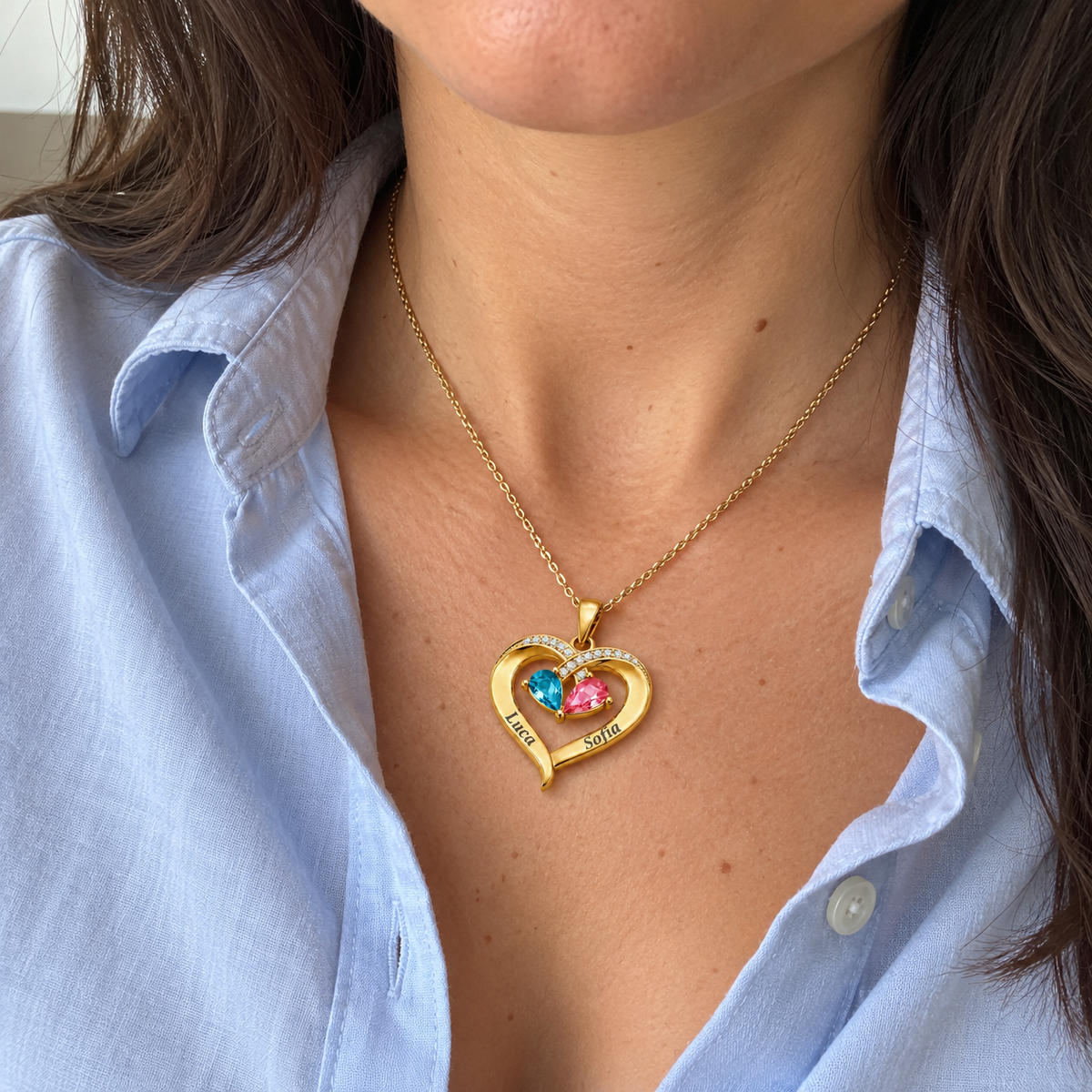 Collana Cuore Due Nomi, scatto spontaneo