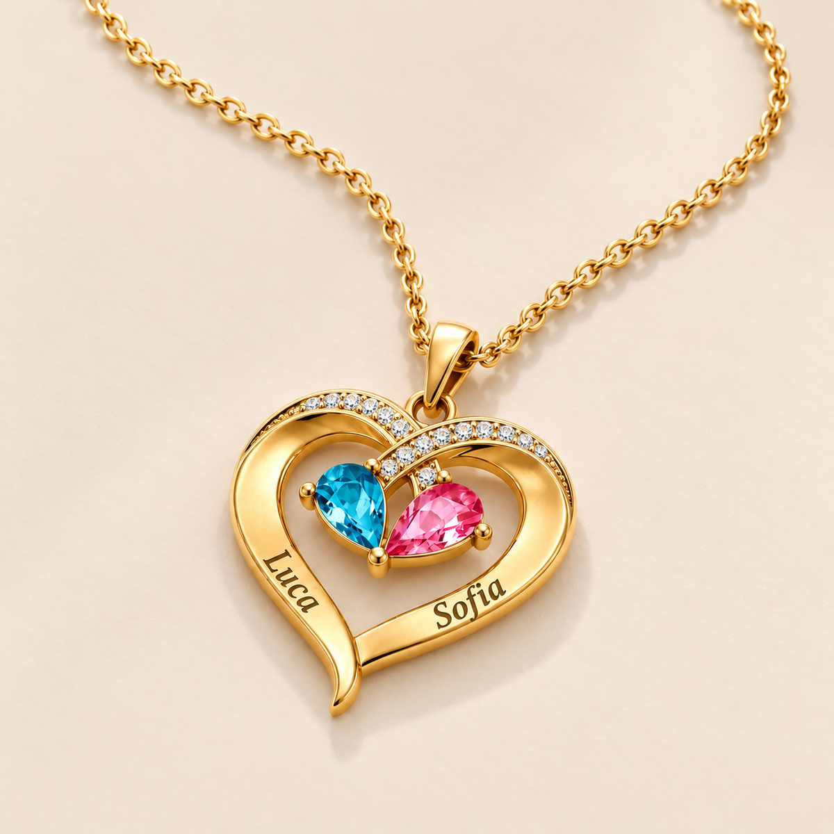 Collana Cuore Due Nomi personalizzata